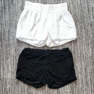 Maurice’s Rewind‎ Women’s Size Small Set of 2 Lace Overlay Shorts Black White